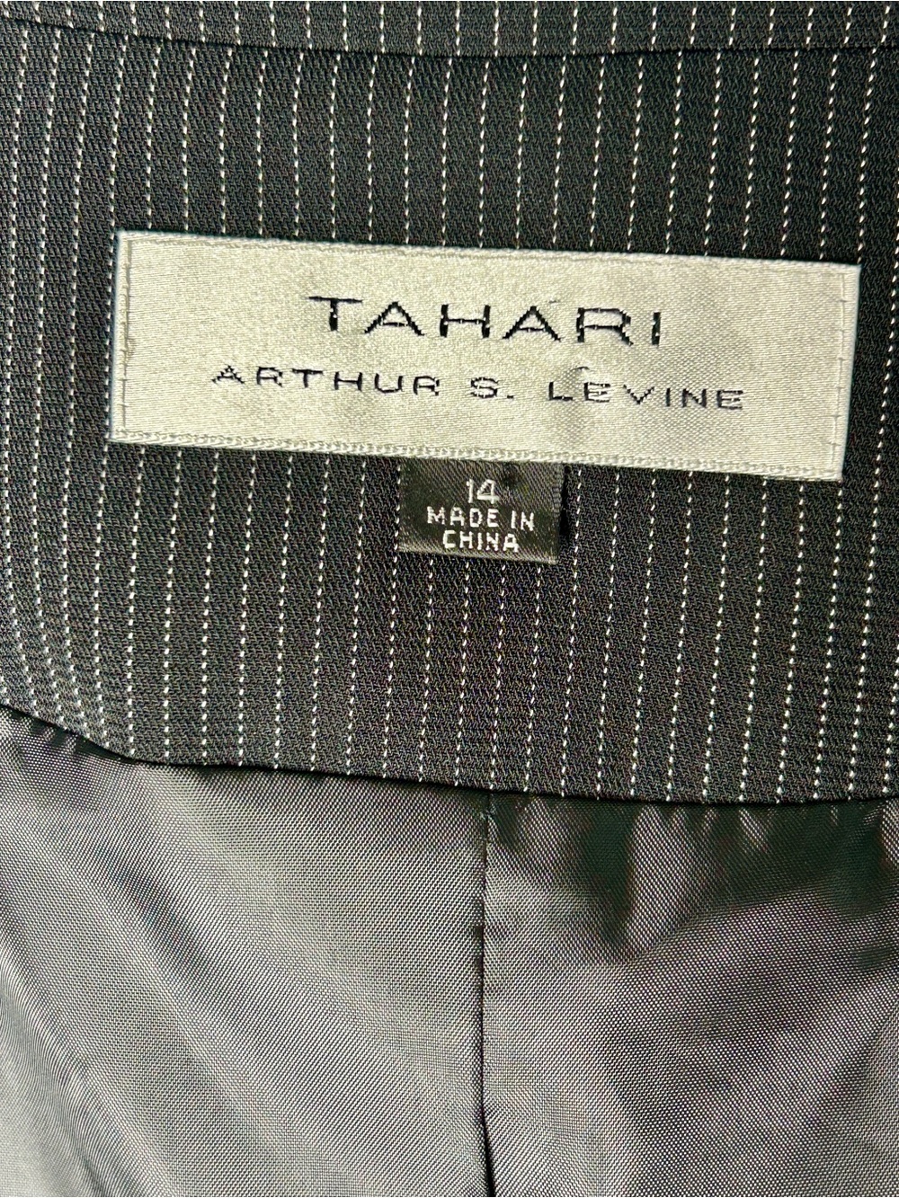 Tahari Women's Dark Gray Pinstripe Blazer - Picture 7 of 8